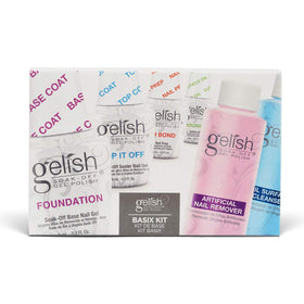 Close-up of Gelish Foundation and Top It Off bottles showing brush detail and smooth finish