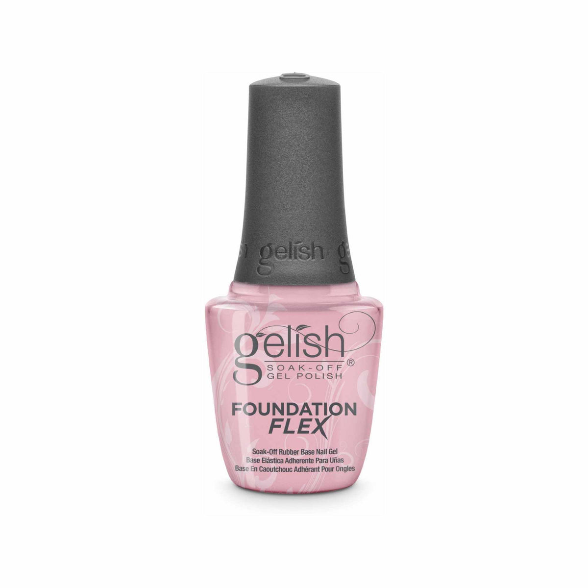 Gelish bottle front packaging showing Light Nude shade and clear label benefits