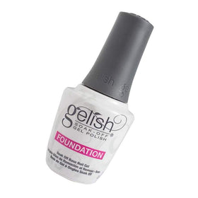 Gelish Harmony label close-up showing formulation details and reliability benefit
