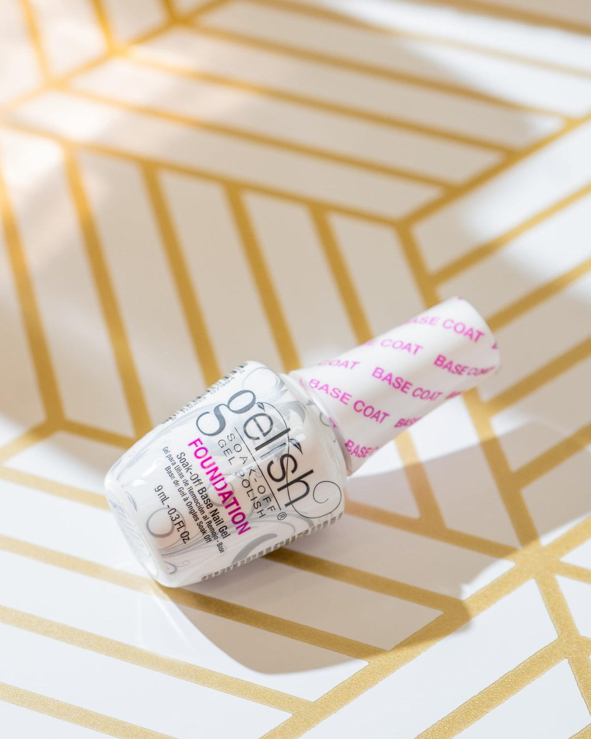 Gelish mini foundation cap and label detail highlighting product information and reliability