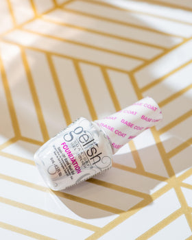 Gelish mini foundation cap and label detail highlighting product information and reliability
