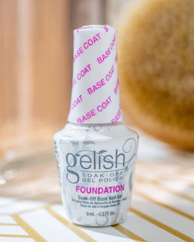 Gelish mini foundation gel texture close-up demonstrating smooth flow for easy application