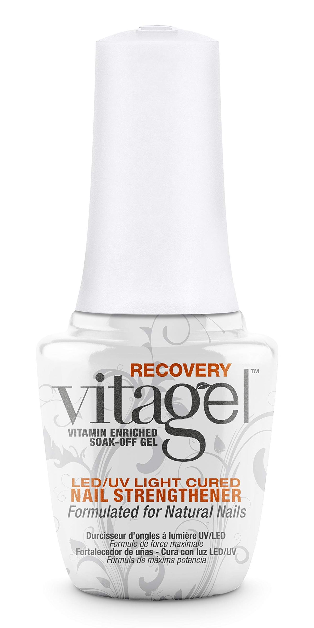 Gelish bottle front view showing label and compact size benefit