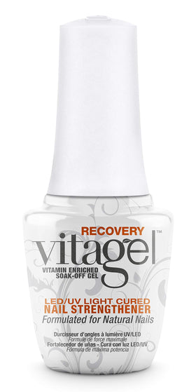 Gelish bottle front view showing label and compact size benefit