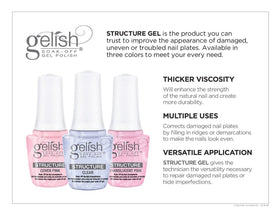 Gelish three shades displayed, color options to conceal imperfections benefit