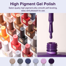 GELLAKTIK bottle labels closeup for quick shade identification benefit