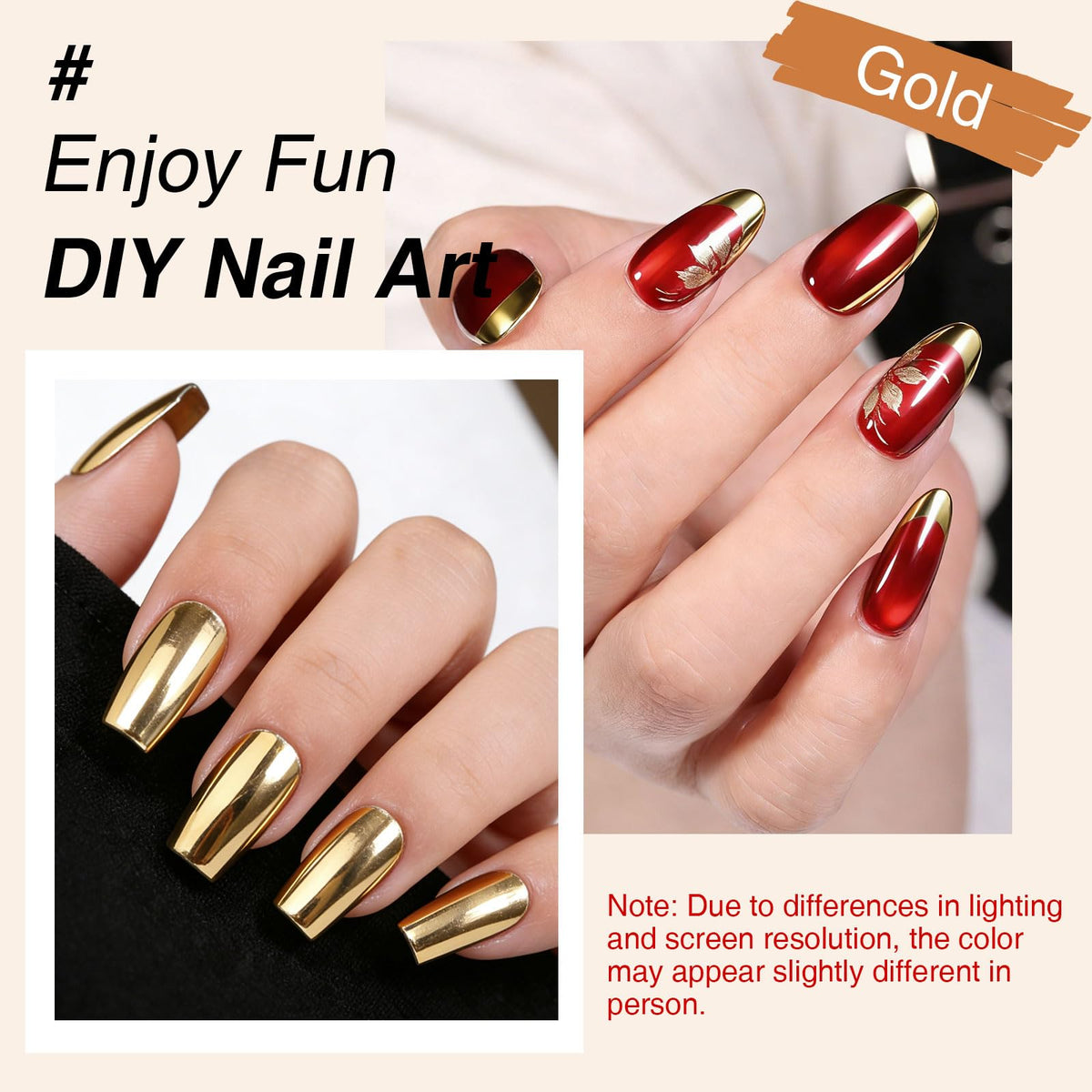 GELLAKTIK application scene of chrome manicure in progress for glossy results