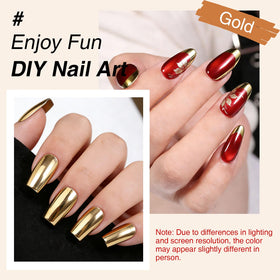 GELLAKTIK application scene of chrome manicure in progress for glossy results