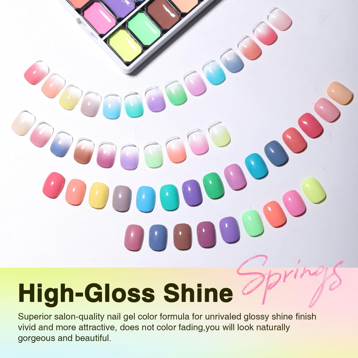 GELLAKTIK finished ombre manicure showcasing blended colors and professional-looking glossy finish