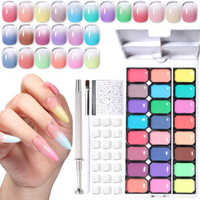GELLAKTIK front packaging showing full 24-color palette and included tools for quick selection