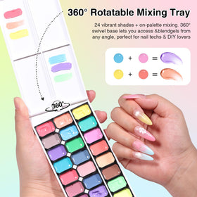 GELLAKTIK nail art brush and stickers arranged to highlight precision work and design options