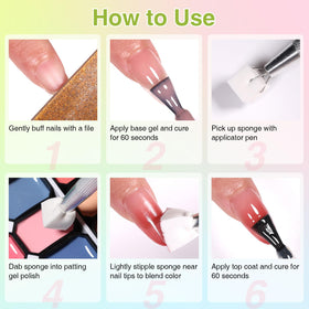 GELLAKTIK sponge application in use demonstrating patting technique for seamless ombre transitions