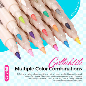 GELLAKTIK color swatches on a nail wheel to preview shades before use