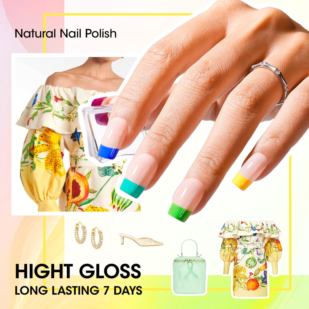 GELLEN application on fingernails showing quick-dry, streak-free finish