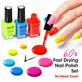 GELLEN bottle close-up showing brush and glossy neon polish finish benefit