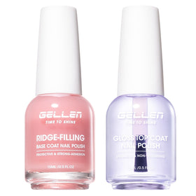 GELLEN front packaging showing both base and top coat for easy identification and kit benefit