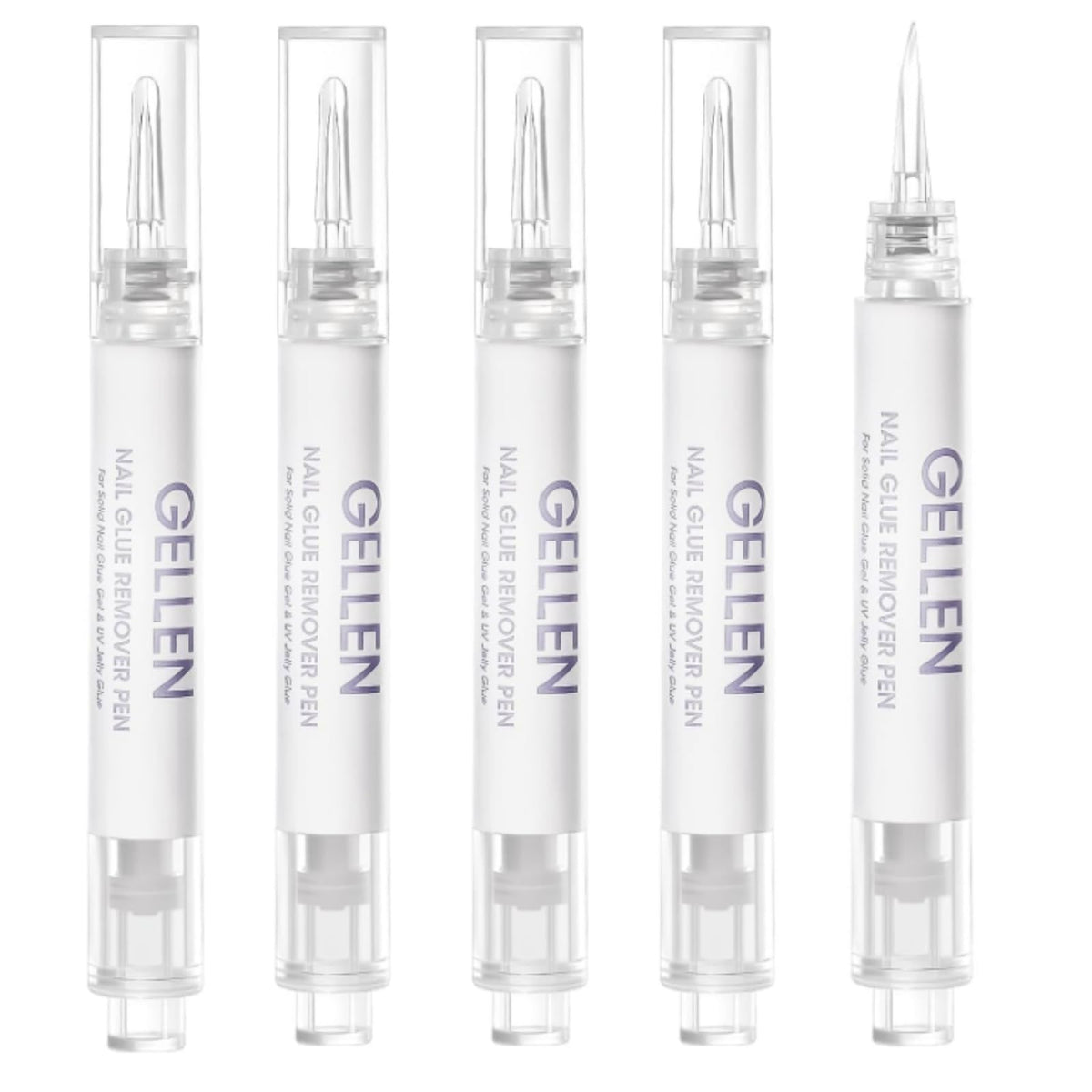 GELLEN front packaging showing five nail glue remover pens for quick release