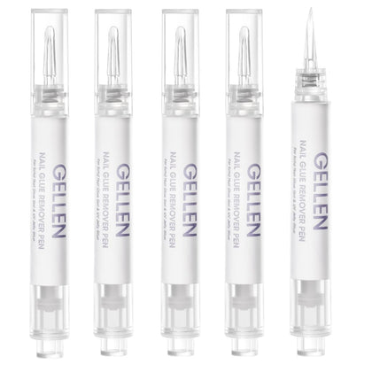 GELLEN front packaging showing five nail glue remover pens for quick release