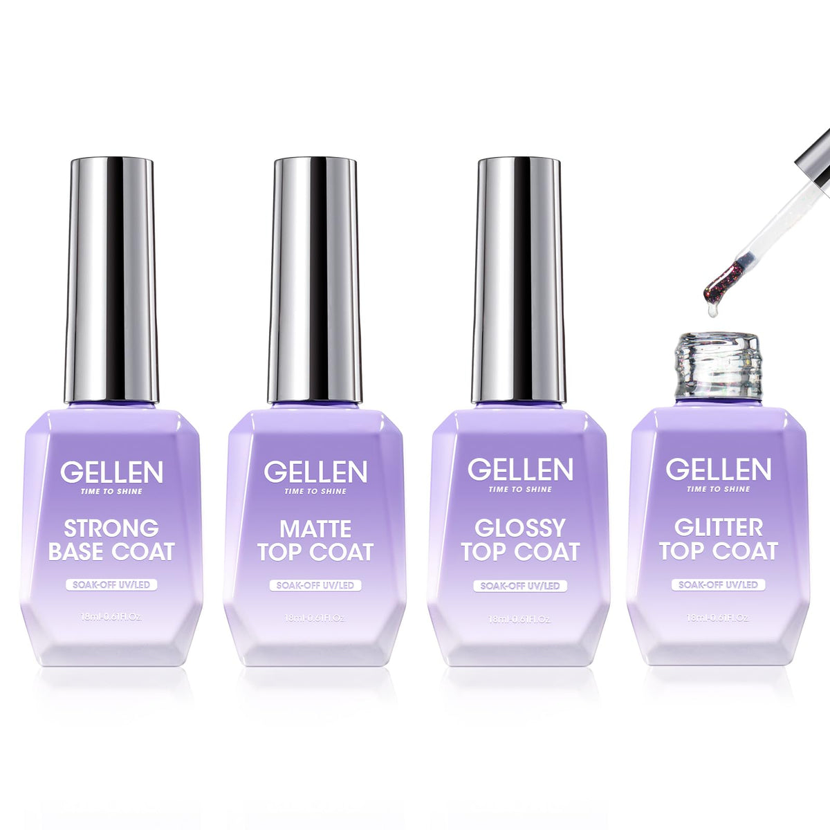 GELLEN front packaging showing four 18ml bottles and kit benefit