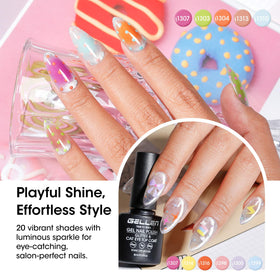 GELLEN glitter topcoat close-up adding sparkle and accent options