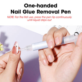 GELLEN gel loosening a press-on nail to enable gentle, damage-reducing removal