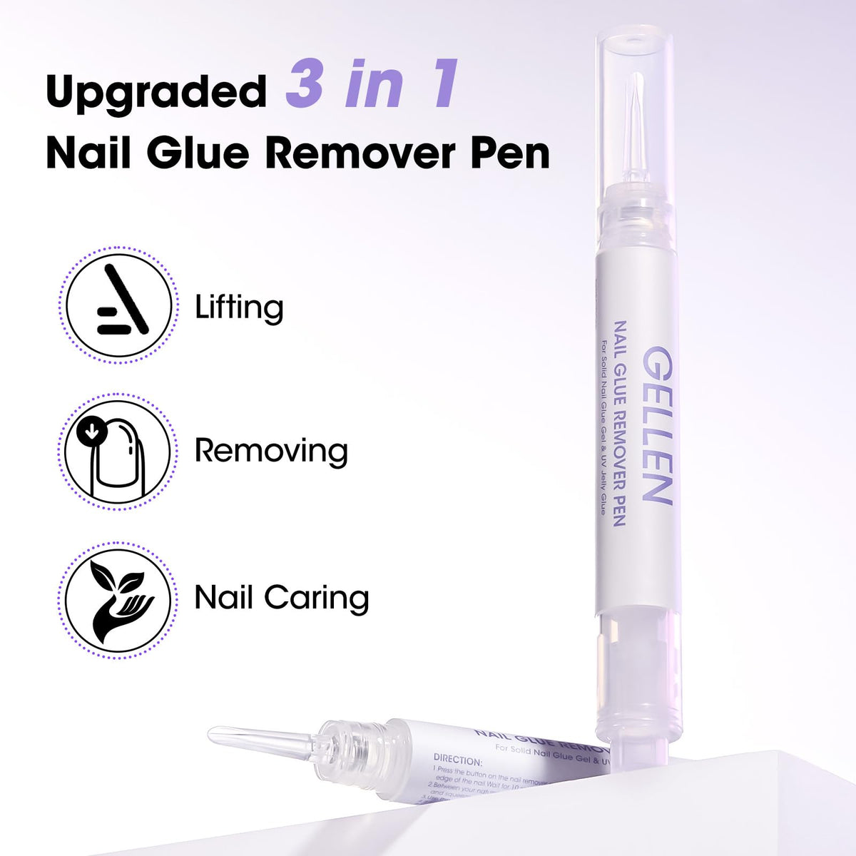 GELLEN pen nozzle close-up illustrating precision application and less mess