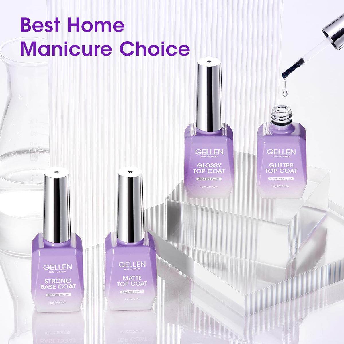 GELLEN kit in salon use showing cured nails and durable finish benefit