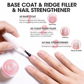 GELLEN texture close-up of base coat formula demonstrating smoothing and filling action