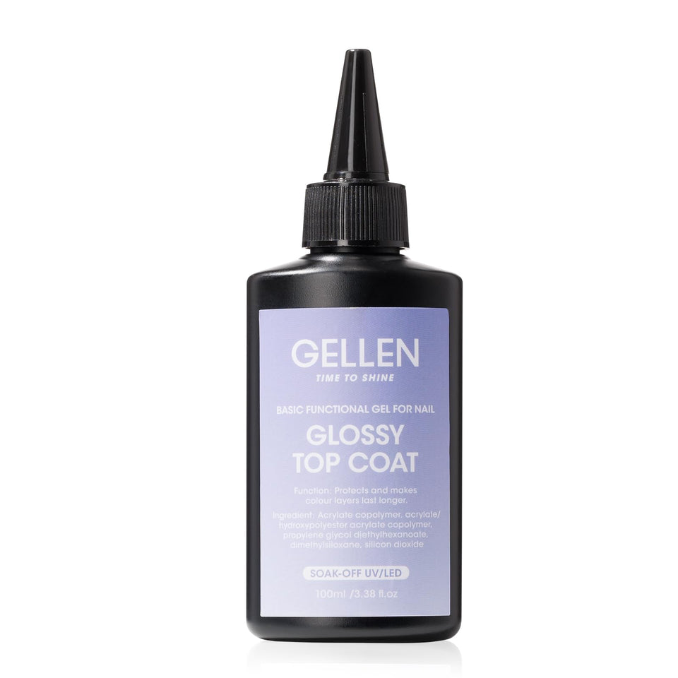 GELLEN front bottle showing large 100ml capacity and clear high-gloss benefit