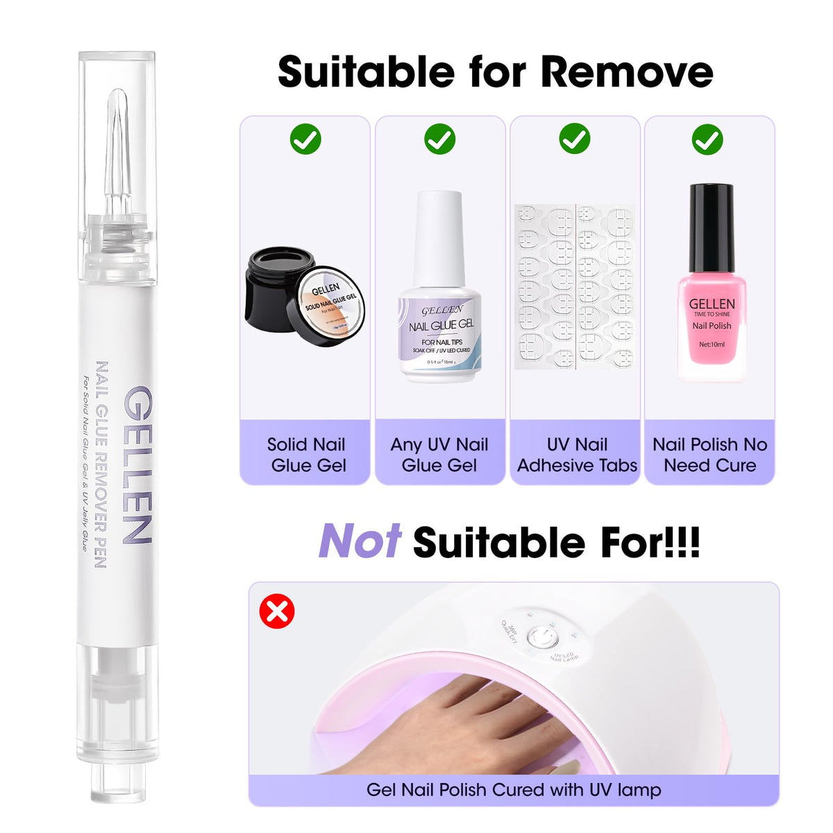 GELLEN ingredient visual highlighting vitamin E to help condition nails after use
