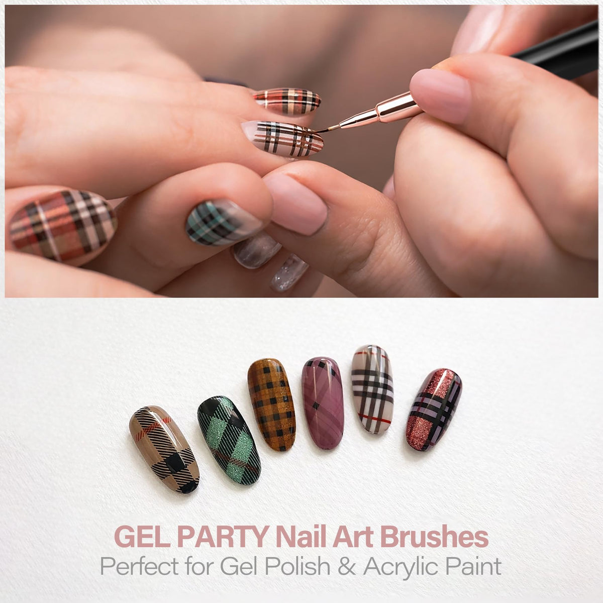 GEL PARTY brush painting tiny floral nail art for crisp results