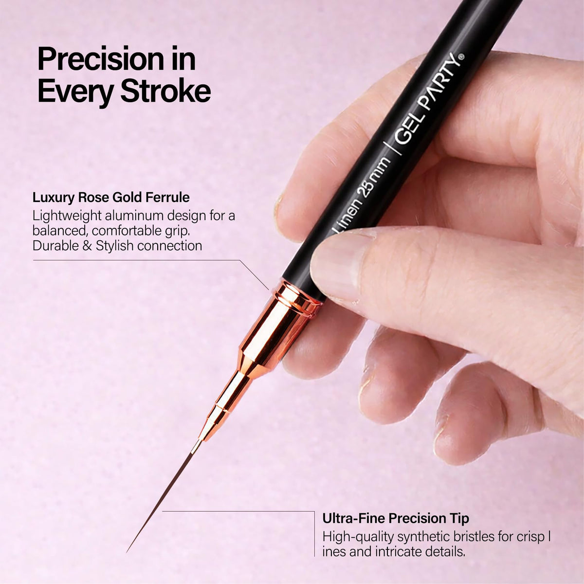 GEL PARTY close-up of ultra-fine bristle tips for precise detailing