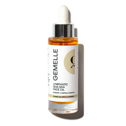 GEMELLE front packaging of 30ml bottle showing premium award-winning oil benefits