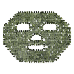gemshan front view of jade mask showing full-coverage fit and calming weight