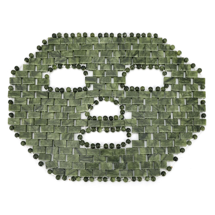 gemshan front view of jade mask showing full-coverage fit and calming weight
