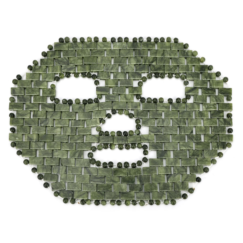 gemshan front view of jade mask showing full-coverage fit and calming weight