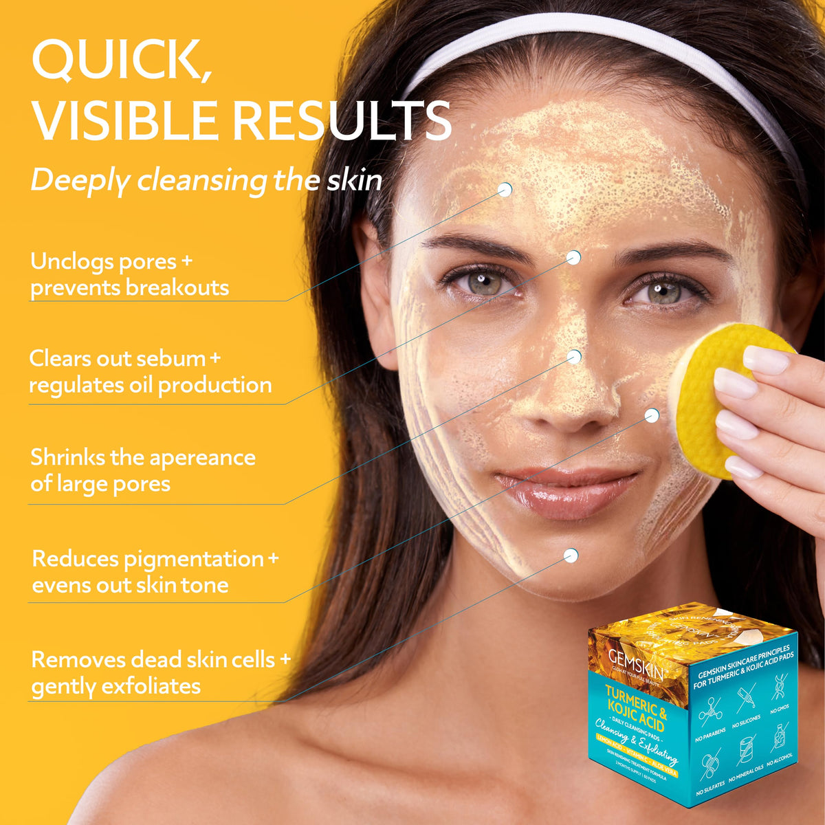 GEMSKIN close-up of double-sided pad highlighting gentle exfoliation