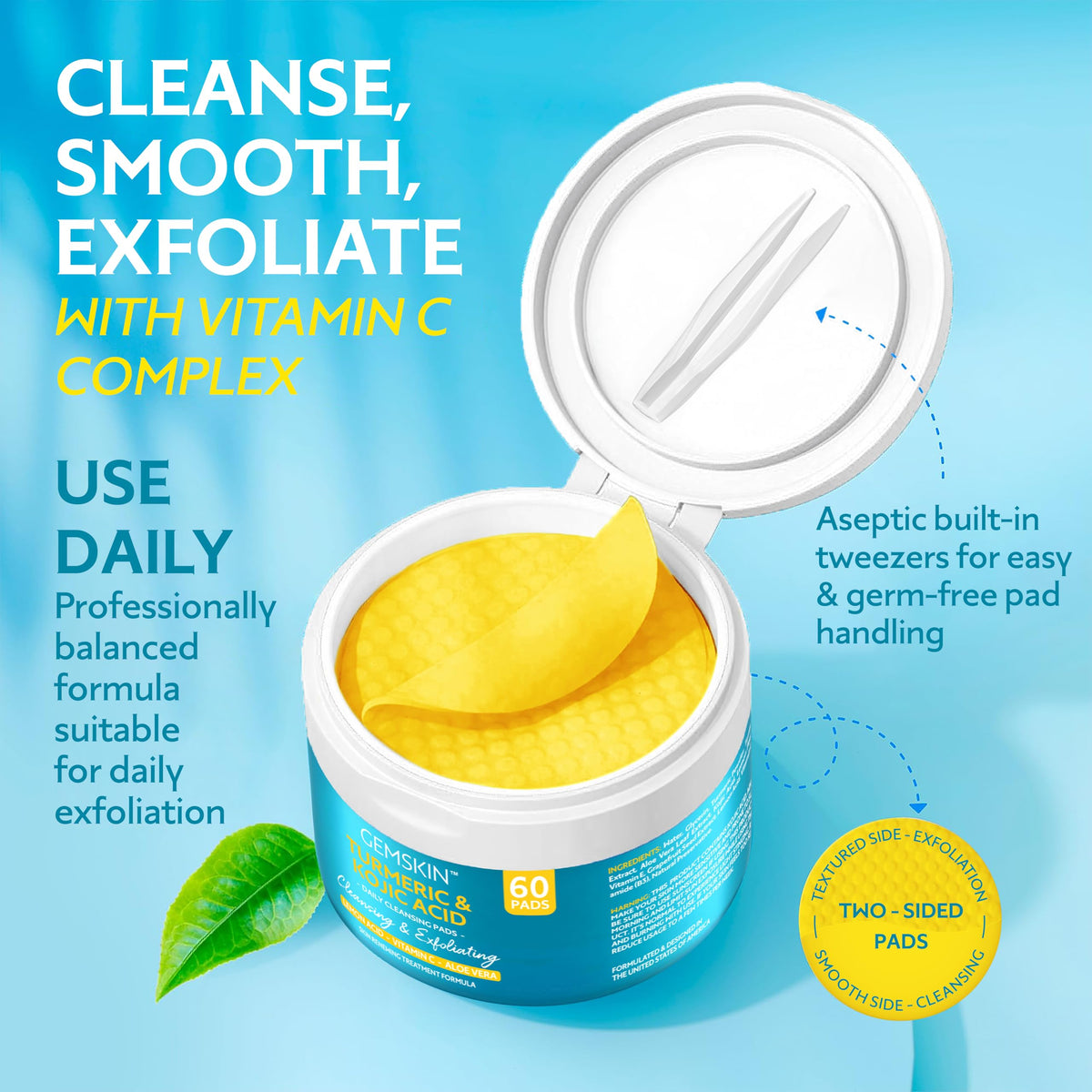 GEMSKIN foaming pad in hand showing easy makeup removal benefit