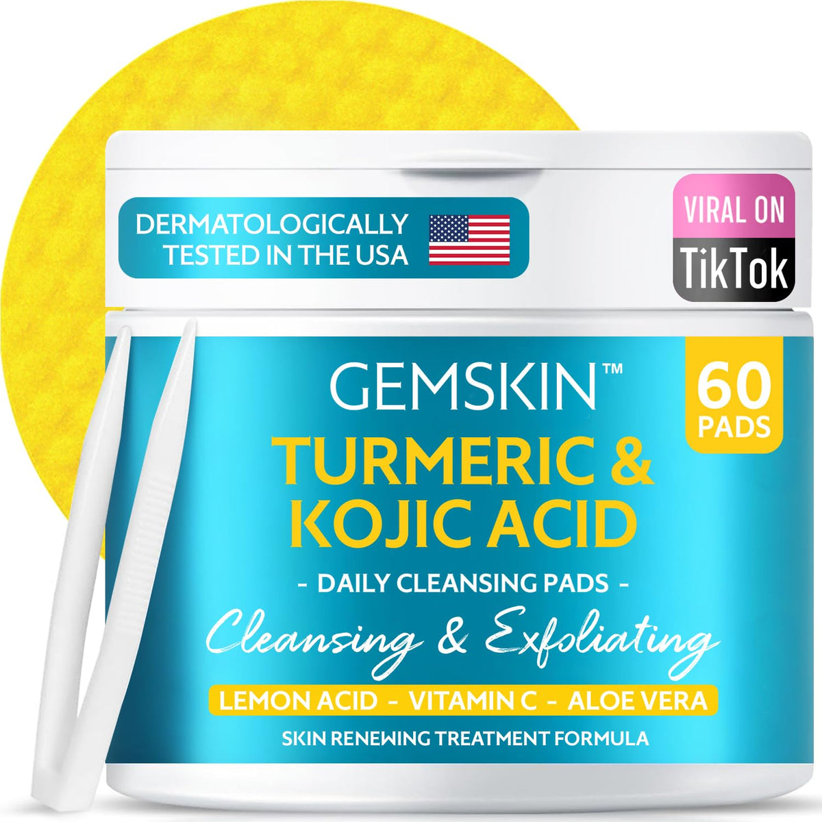 GEMSKIN front packaging tub showing 60 pads and convenience