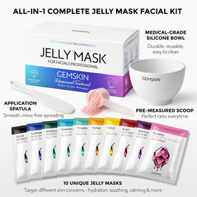 GEMSKIN mask powder close-up texture showing fine, blendable particles