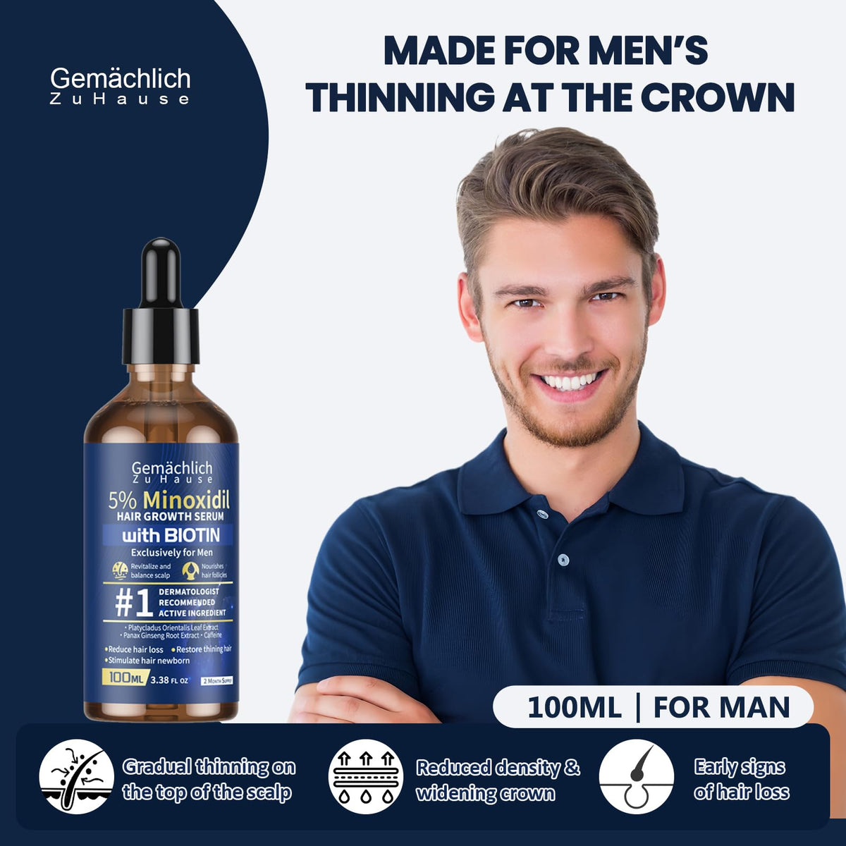 Gemächlich Zu Hause dropper close-up applying precise scalp dosage quickly