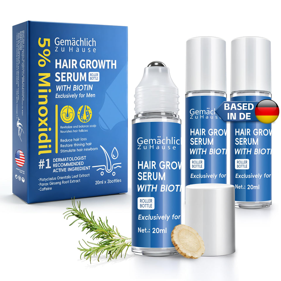 Gemächlich Zu Hause front packaging shows three unscented roll‑on vials and benefits