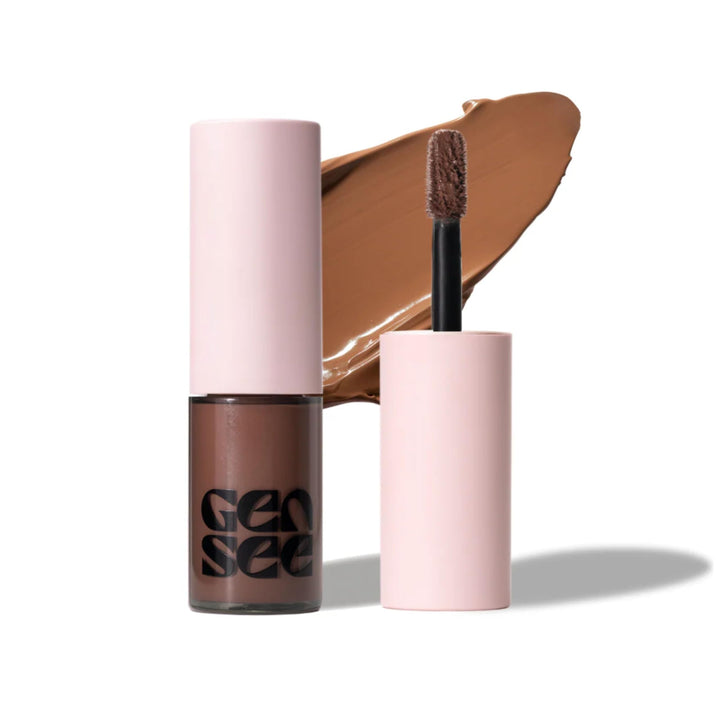 GEN SEE plush front packaging showing sleek bottle and bold matte shade benefit