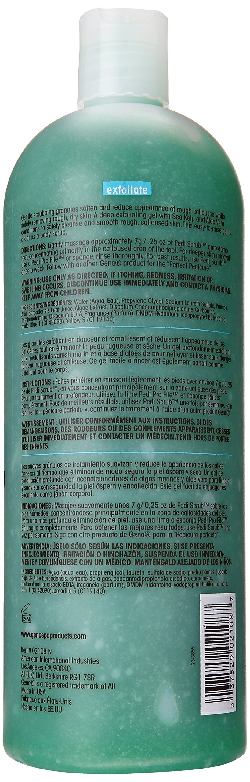 Gena Pedi Scrub Gel texture close-up showing exfoliating gel for smoother feet benefit