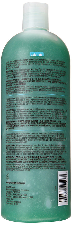 Gena Pedi Scrub Gel texture close-up showing exfoliating gel for smoother feet benefit