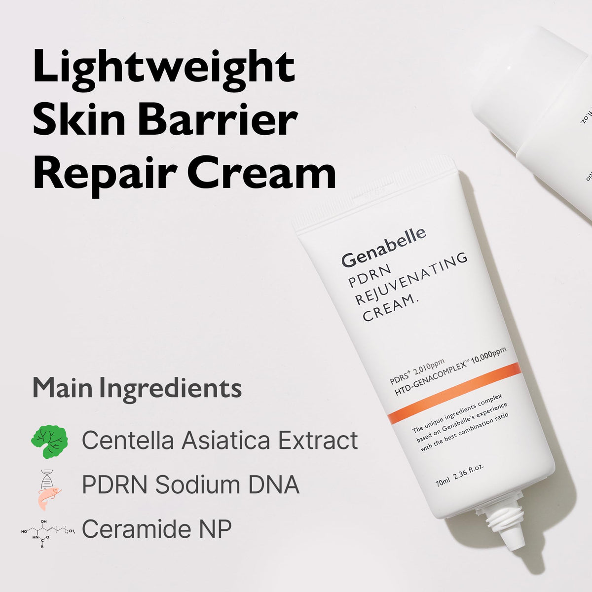 Genabelle cream on fingers demonstrating easy spread and quick absorption benefit