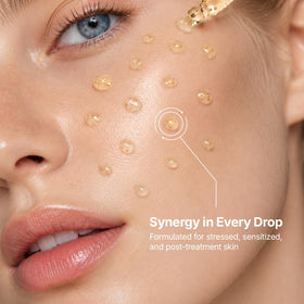 Genabelle applying ampoule to cheek illustrating smoother texture benefit