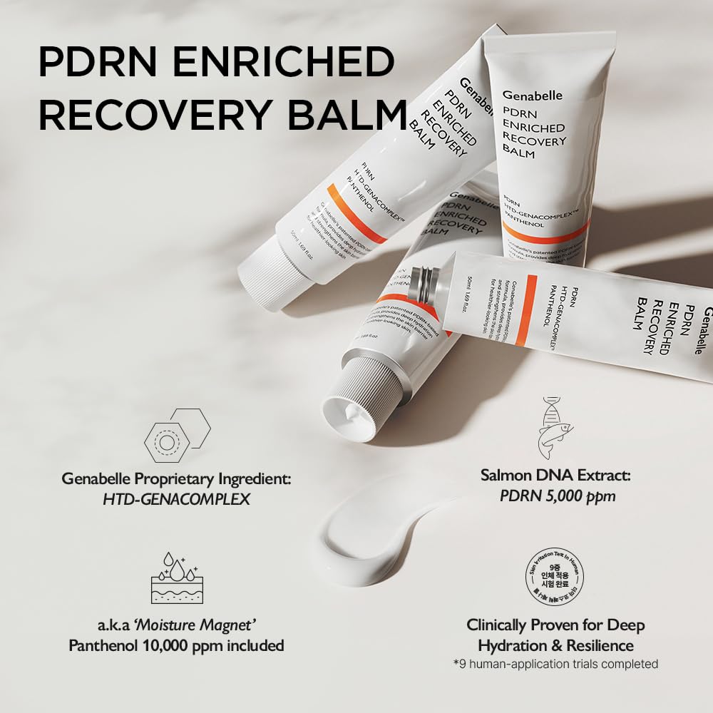 Genabelle balm texture close-up highlighting creamy finish and fast-absorbing hydration benefit
