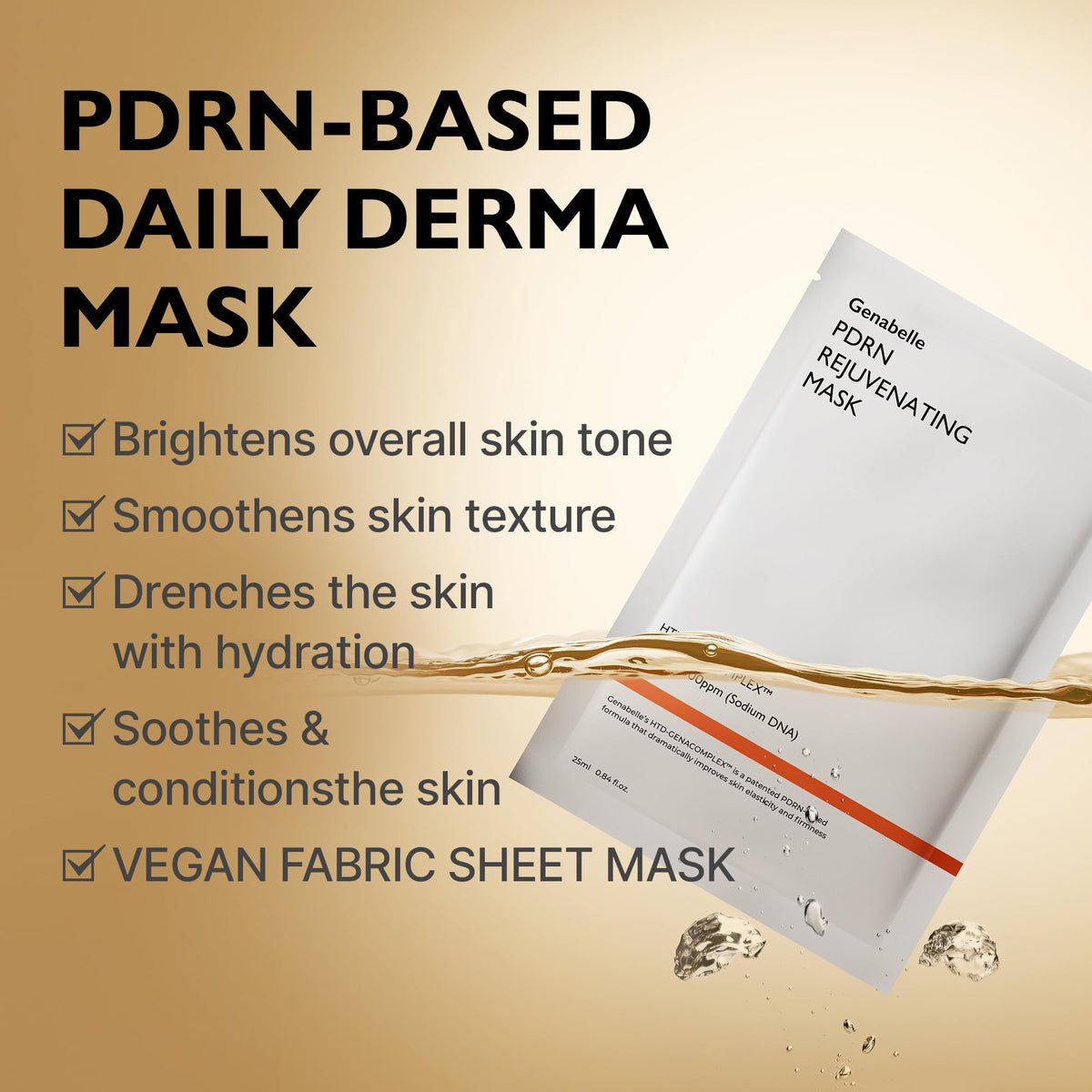 Genabelle close-up of glossy serum texture demonstrating lightweight absorption benefit