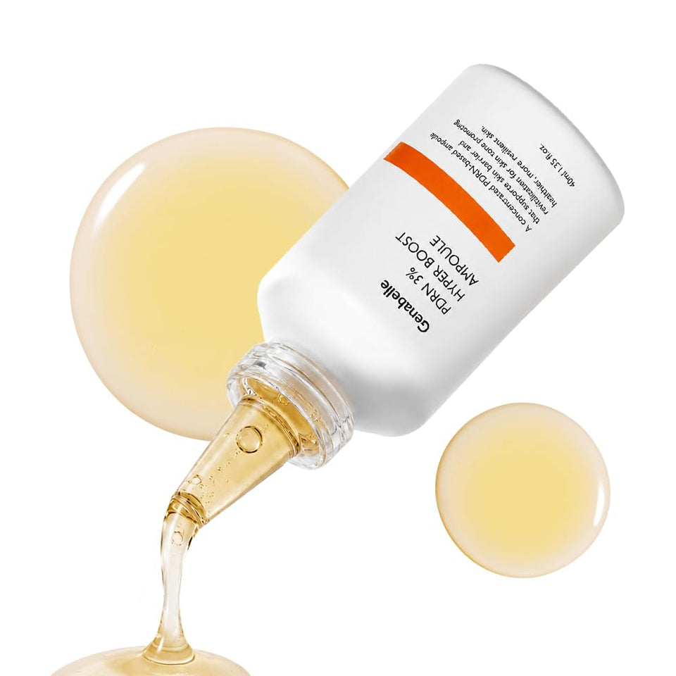 Genabelle front bottle ampoule showing sleek packaging and quick-absorb benefit